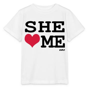 elle m'aime par wam - T-shirt bio MINI CREATOR Stanley/Stella Enfant - blanc - Devant - Maike (125cm)