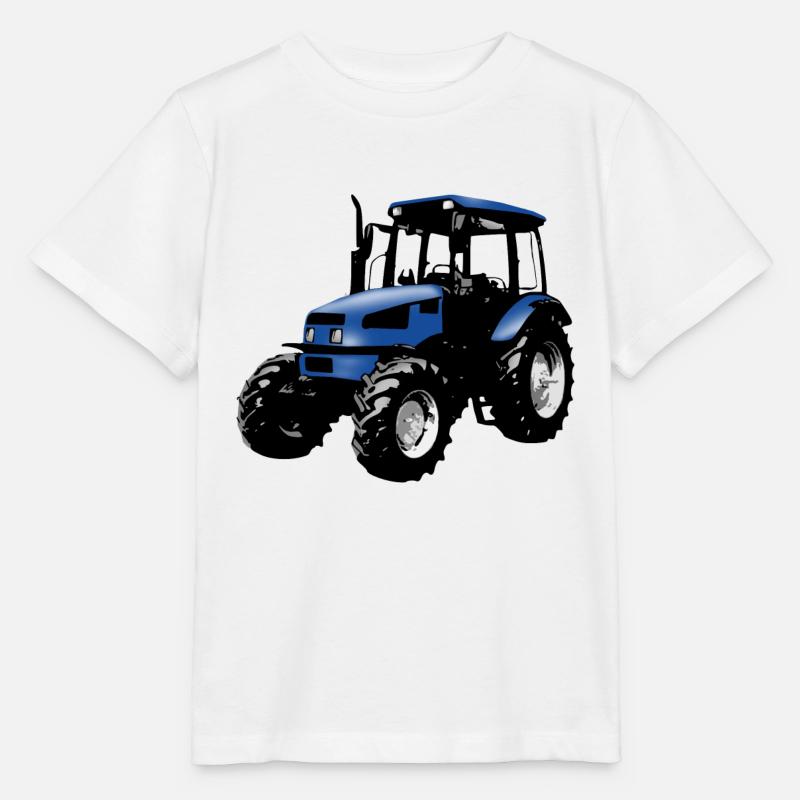 Trecker, Traktor, Schlepper - blau - Stanley/Stella Kinder T-Shirt MINI CREATOR - Weiß