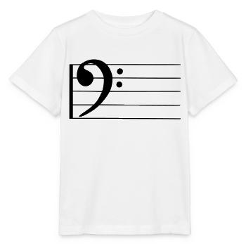 bass - Notenschlüssel - Stanley/Stella Kinder T-Shirt MINI CREATOR  - Weiß - Vorne - Maike (125cm)