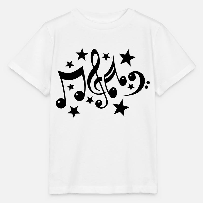 notes de musique et 1c étoiles - T-shirt bio MINI CREATOR Stanley/Stella Enfant - blanc