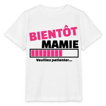 bientôt mamie - T-shirt bio MINI CREATOR Stanley/Stella Enfant - blanc - Devant - Maike (125cm)