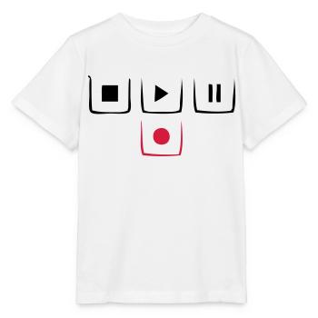 play pause stop rec - Stanley/Stella MINI CREATOR Kids’ T-Shirt - white - Front - Maike (125cm)