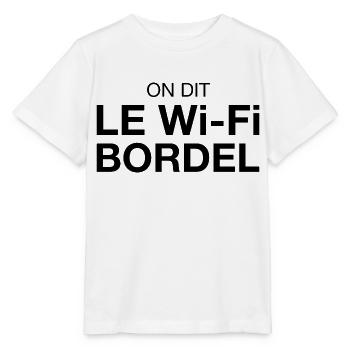 On dit Le Wi-Fi BORDEL - T-shirt bio MINI CREATOR Stanley/Stella Enfant - blanc - Devant - Maike (125cm)
