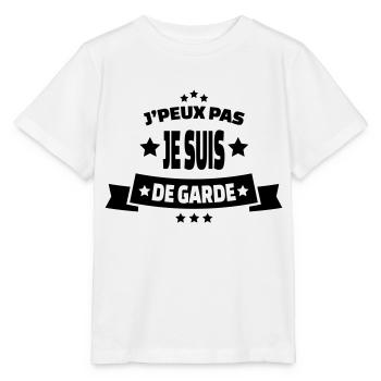 j'peux pas je suis de garde - T-shirt bio MINI CREATOR Stanley/Stella Enfant - blanc - Devant - Maike (125cm)