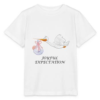 Schwangerschaft Schwanger Baby Geburt Storch - Stanley/Stella Kinder T-Shirt MINI CREATOR  - Weiß - Vorne - Maike (125cm)