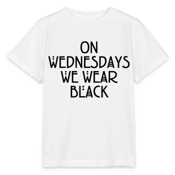 On wednesdays we wear black - T-shirt bio MINI CREATOR Stanley/Stella Enfant - blanc - Devant - Maike (125cm)