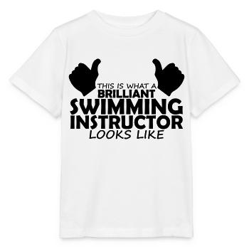 brilliant swimming instructor - Stanley/Stella MINI CREATOR Kids’ T-Shirt - white - Front - Maike (125cm)