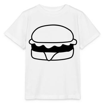 hamburger cheeseburger lecker fast food essen hung - Stanley/Stella Kinder T-Shirt MINI CREATOR  - Weiß - Vorne - Maike (125cm)