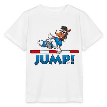 JUMP! Ein echtes Sportpferd und Springpferd! - Stanley/Stella Kinder T-Shirt MINI CREATOR  - Weiß - Vorne - Maike (125cm)