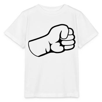 Design Poings ensoutenés - T-shirt bio MINI CREATOR Stanley/Stella Enfant - blanc - Devant - Maike (125cm)