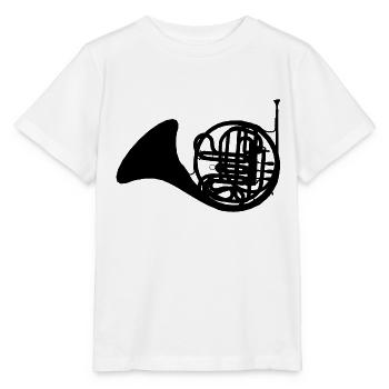 Horn, musical instrument, wind instrument - Stanley/Stella MINI CREATOR Kids’ T-Shirt - white - Front - Maike (125cm)