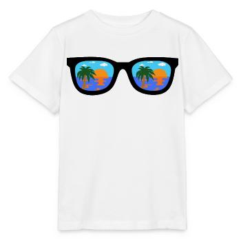 Sonnenbrille in schwarz - cool, stylisch - Stanley/Stella Kinder T-Shirt MINI CREATOR  - Weiß - Vorne - Maike (125cm)