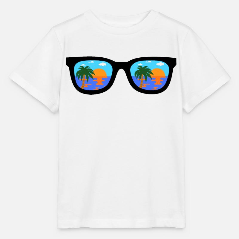 Lunettes de soleil en noir - cool, élégant - T-shirt bio MINI CREATOR Stanley/Stella Enfant - blanc