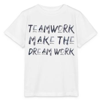 teamwork dream work team spirit team saying - Stanley/Stella MINI CREATOR Kids’ T-Shirt - white - Front - Maike (125cm)