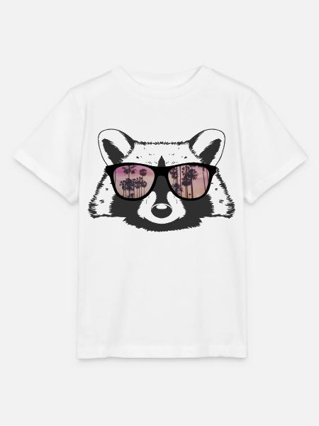 Waschbär mit Sonnenbrille - Stanley/Stella Kinder T-Shirt MINI CREATOR - Weiß