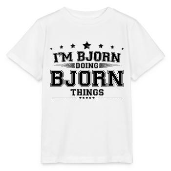 Ich bin Björn, der Björn-Dinge tut - Stanley/Stella Kinder T-Shirt MINI CREATOR  - Weiß - Vorne - Maike (125cm)