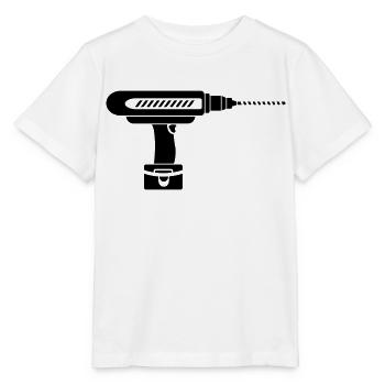 screwdriver drill - Stanley/Stella MINI CREATOR Kids’ T-Shirt - white - Front - Maike (125cm)