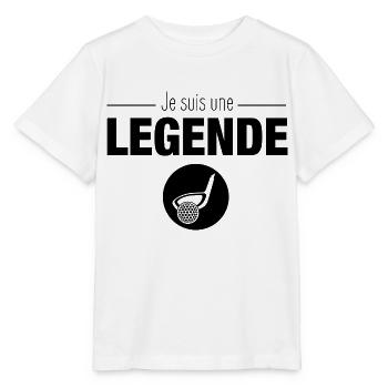 Je suis une legende au golf t-shirt golf - T-shirt bio MINI CREATOR Stanley/Stella Enfant - blanc - Devant - Maike (125cm)