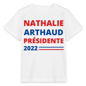 NATHALIE ARTHAUD PRESIDENTE 2022 - T-shirt bio MINI CREATOR Stanley/Stella Enfant - blanc - Devant - Maike (125cm)