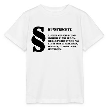 2 Kunstrechte | Jeder Mensch ist Kunst - Stanley/Stella Kinder T-Shirt MINI CREATOR  - Weiß - Vorne - Maike (125cm)