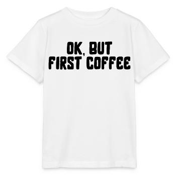 ok premier café café disant police petit déjeuner - T-shirt bio MINI CREATOR Stanley/Stella Enfant - blanc - Devant - Maike (125cm)