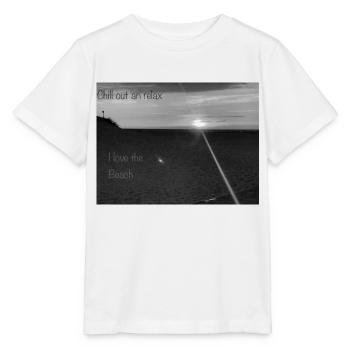 Plage Noir et Blanc - T-shirt bio MINI CREATOR Stanley/Stella Enfant - blanc - Devant - Maike (125cm)