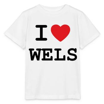 I love Wels - Ich liebe Wels - Stanley/Stella Kinder T-Shirt MINI CREATOR  - Weiß - Vorne - Maike (125cm)
