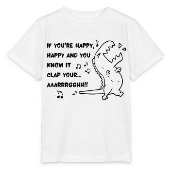 T REX CLAP HAND - Stanley/Stella MINI CREATOR Kids’ T-Shirt - white - Front - Maike (125cm)