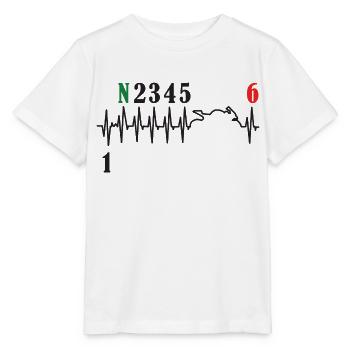 Motorcycle Gear Shift Heartbeat Biker - Stanley/Stella MINI CREATOR Kids’ T-Shirt - white - Front - Maike (125cm)