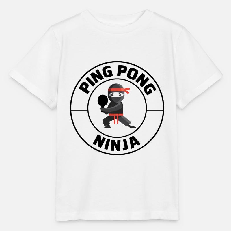Ping Pong Master Tennis de Table Ninja Warrior Drôle - T-shirt bio MINI CREATOR Stanley/Stella Enfant - blanc