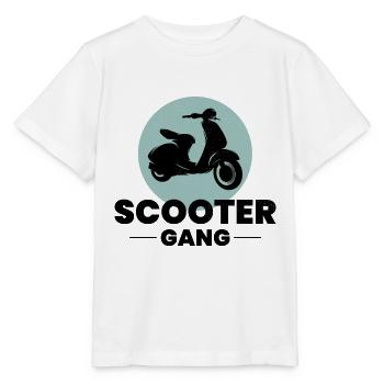 Roller Fahrer Gang Scootering Motorrad Moped Bike - Stanley/Stella Kinder T-Shirt MINI CREATOR  - Weiß - Vorne - Maike (125cm)