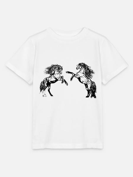 Pferde Zeichnung - Stanley/Stella Kinder T-Shirt MINI CREATOR - Weiß