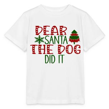 Dear Santa The Dog Did It - Stanley/Stella MINI CREATOR Kids’ T-Shirt - white - Front - Maike (125cm)