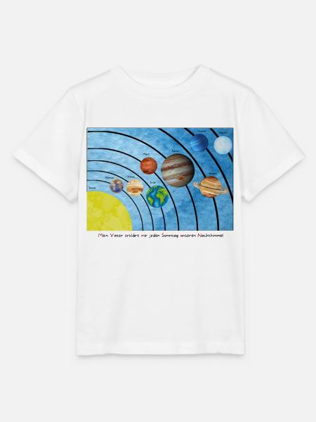 Sonnensystem Merkspruch - Stanley/Stella Kinder T-Shirt MINI CREATOR - Weiß
