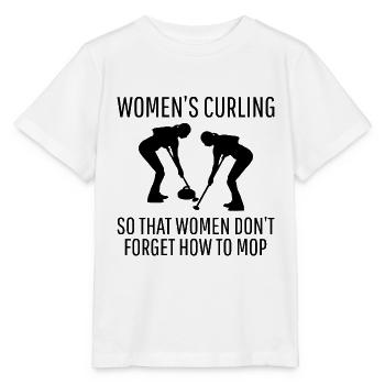 Curling Kehrfächer Winter Eissport Curler Lustig - Stanley/Stella Kinder T-Shirt MINI CREATOR  - Weiß - Vorne - Maike (125cm)
