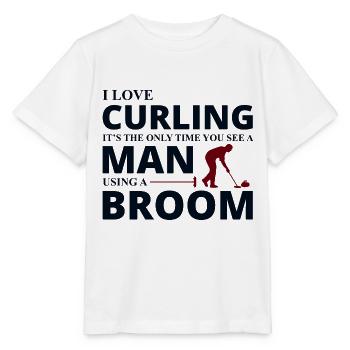 Curling Kehrfächer Winter Eissport Curler Lustig - Stanley/Stella Kinder T-Shirt MINI CREATOR  - Weiß - Vorne - Maike (125cm)