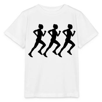 femme qui court - T-shirt bio MINI CREATOR Stanley/Stella Enfant - blanc - Devant - Maike (125cm)
