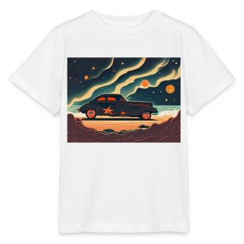 Retro Plakat mit Hot Rod in der Nacht - Stanley/Stella Kinder T-Shirt MINI CREATOR  - Weiß - Vorne - Maike (125cm)