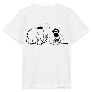 Mammouth Caveman Love - T-shirt bio MINI CREATOR Stanley/Stella Enfant - blanc - Devant - Maike (125cm)