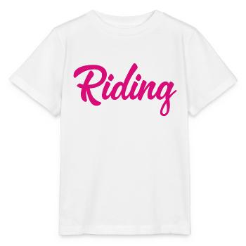 Riding - Riding - Horse - Horses - Slogan - Saying - Stanley/Stella MINI CREATOR Kids’ T-Shirt - white - Front - Maike (125cm)