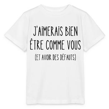 j'aimerais bien être comme vous - T-shirt bio MINI CREATOR Stanley/Stella Enfant - blanc - Devant - Maike (125cm)