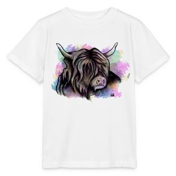 Highlander écossais - T-shirt bio MINI CREATOR Stanley/Stella Enfant - blanc - Devant - Maike (125cm)