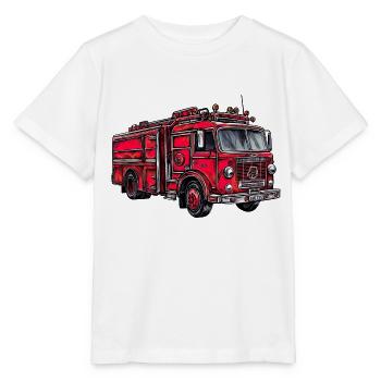Les camions de pompiers sont aussi appelés camions de pompiers - T-shirt bio MINI CREATOR Stanley/Stella Enfant - blanc - Devant - Maike (125cm)