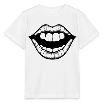 Lèvres, bouche, baisers lèvres - T-shirt bio MINI CREATOR Stanley/Stella Enfant - blanc - Devant - Maike (125cm)