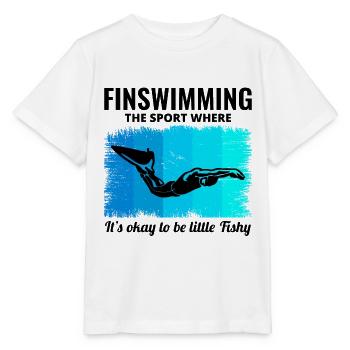 Nageoires Nageoire Nageur Natation Sports nautiques - T-shirt bio MINI CREATOR Stanley/Stella Enfant - blanc - Devant - Maike (125cm)