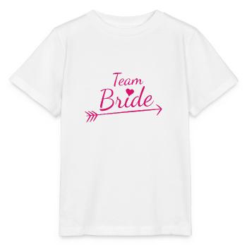 Team Bride Pink Heart - Stanley/Stella Kinder T-Shirt MINI CREATOR  - Weiß - Vorne - Maike (125cm)