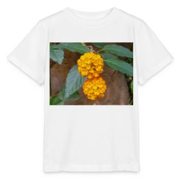 Lantana auch spanische Flagge Wandelröschen Lantana - Stanley/Stella Kinder T-Shirt MINI CREATOR  - Weiß - Vorne - Maike (125cm)