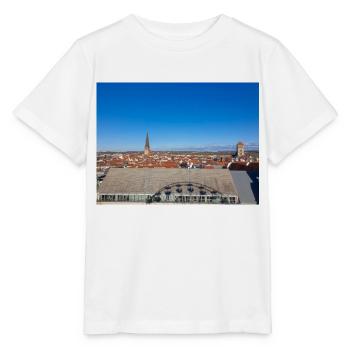 Rostock Skyline et la vieille ville derrière l’hôtel de ville - T-shirt bio MINI CREATOR Stanley/Stella Enfant - blanc - Devant - Maike (125cm)