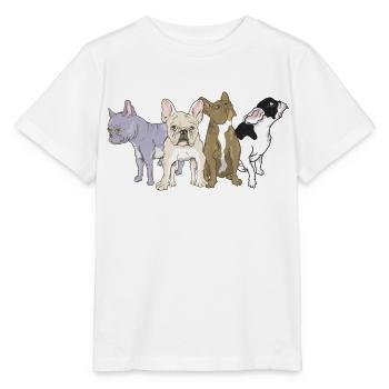 Französische Bulldoggen - Stanley/Stella Kinder T-Shirt MINI CREATOR  - Weiß - Vorne - Maike (125cm)