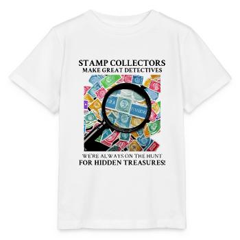 Philatélie philatéliste philatéliste collectionneur de timbres - T-shirt bio MINI CREATOR Stanley/Stella Enfant - blanc - Devant - Maike (125cm)